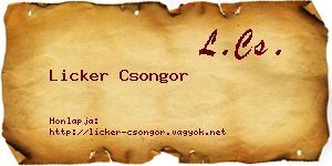 Licker Csongor névjegykártya